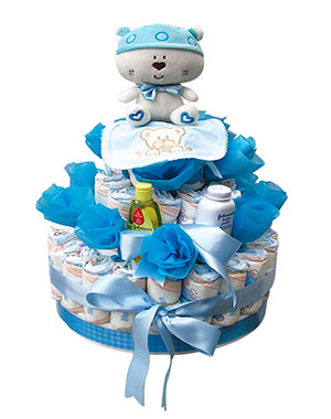 Ver detalle de Torta de Pañales y Peluche Hombre 